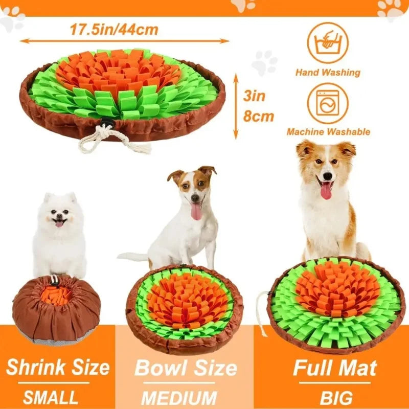 Dog Snuffle Mat Bowl – Slow Feeder Puzzle Toy for Treat Training