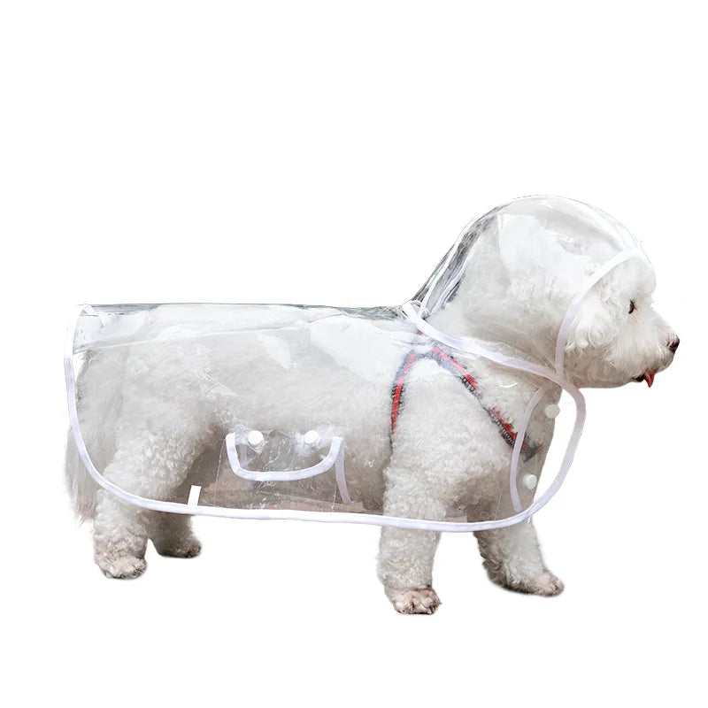 Transparent Waterproof Dog Raincoat with Hood | Lightweight Rain Jacket for Small & Medium Dogs