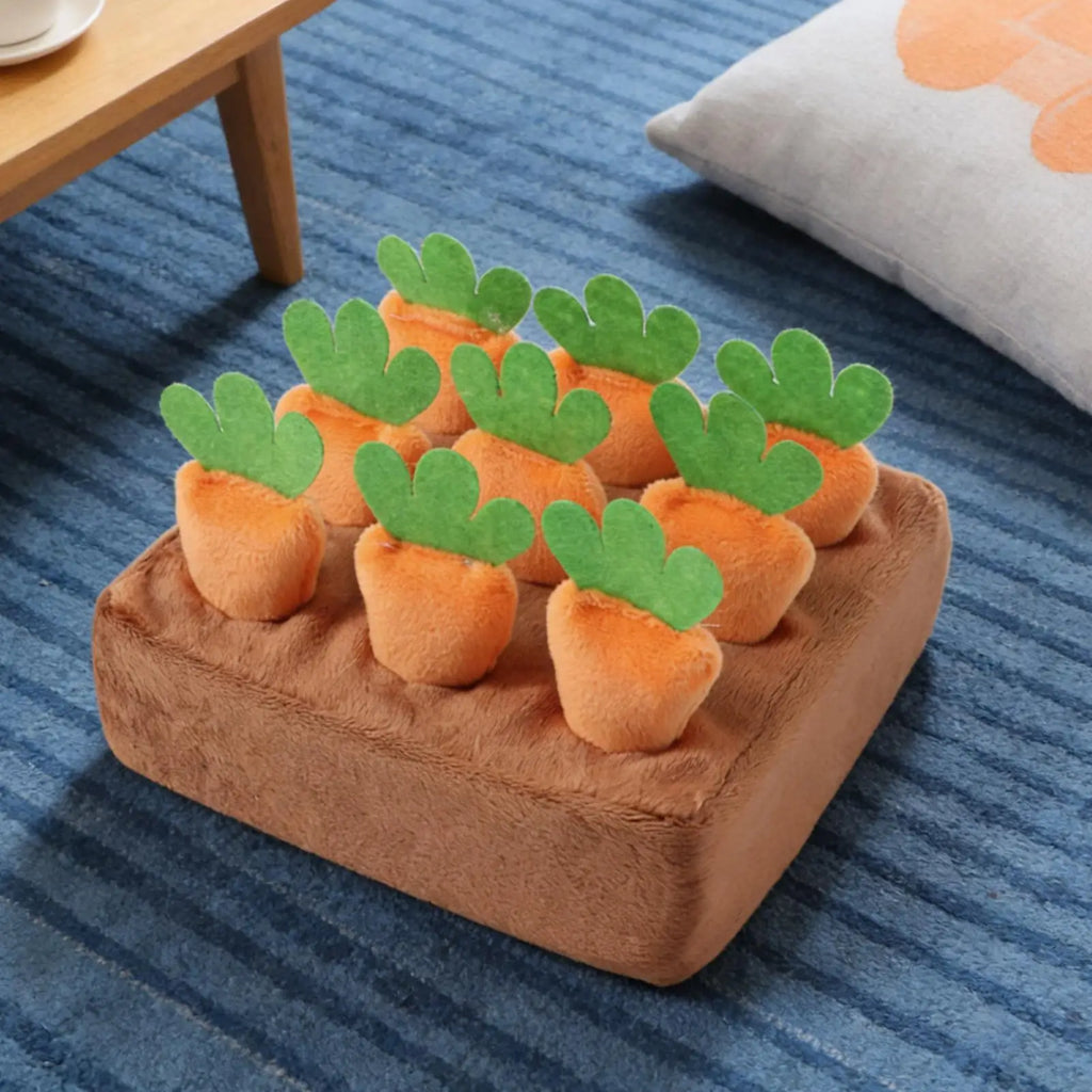 Dog Snuffle Mat with Carrots – Interactive Treat Puzzle & Slow Feeder