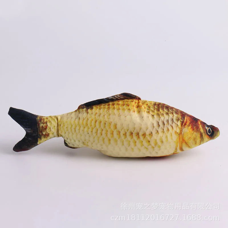 Interactive Catnip Fish Toy for Cats – Realistic Plush Fish Kick Toy, Soft Cat Chew & Hunting Toy for Indoor Cats