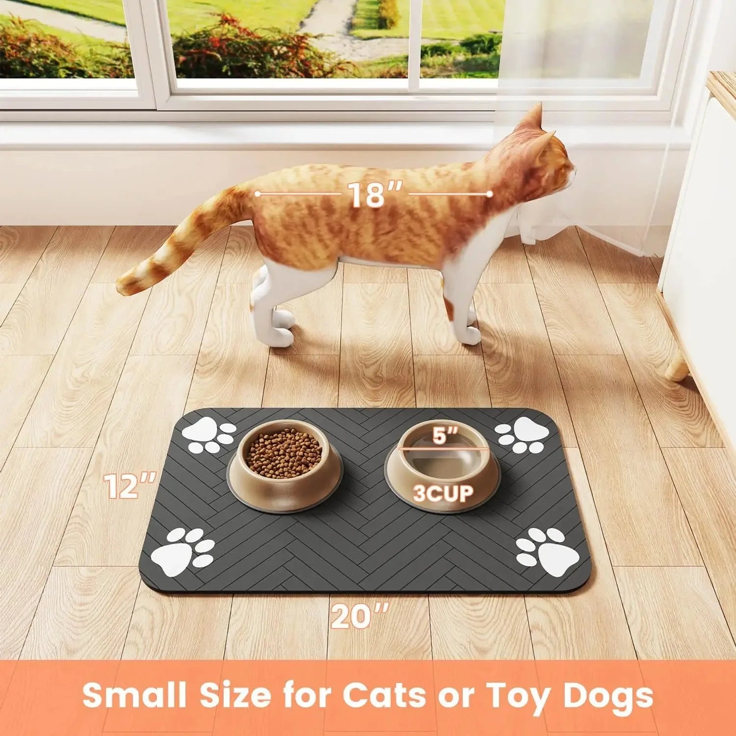 Waterproof Pet Feeding Mat – Quick Dry Dog & Cat Bowl Placemat