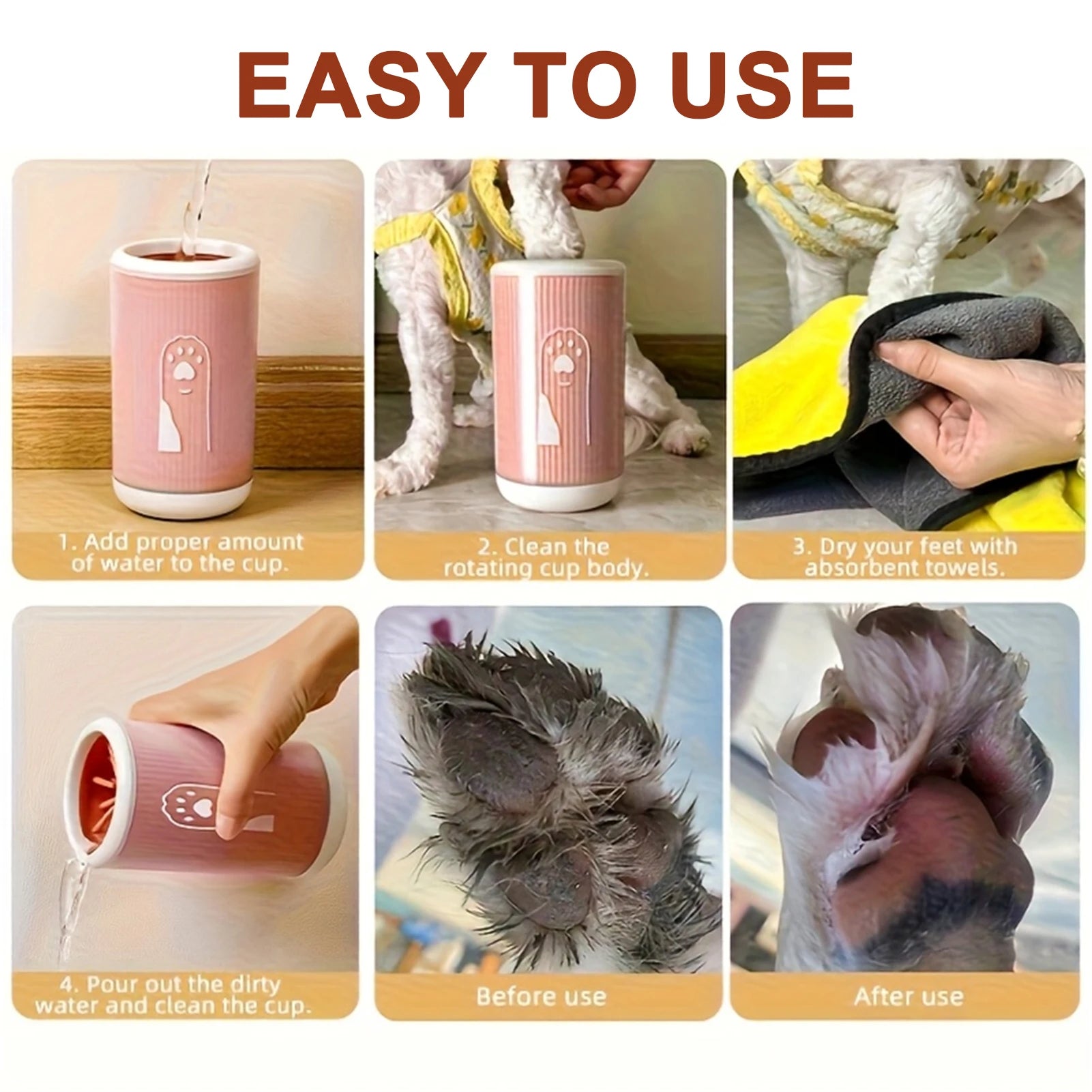 Pet Paw Cleaner Cup – Quick Mud Remover for Dogs & Cats