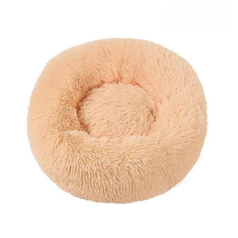 Calming Plush Donut Pet Bed – Ultra Soft Washable Bed for Cats & Small Dogs