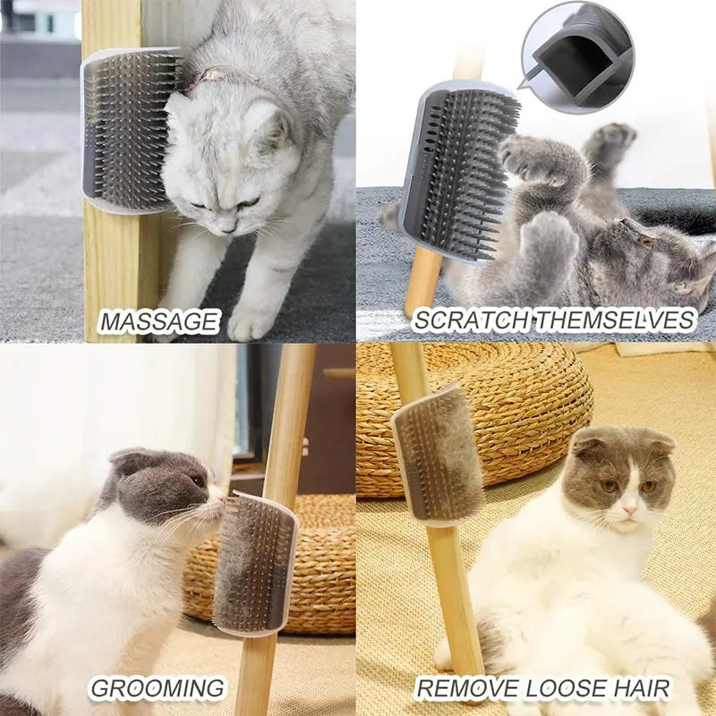 Cat Corner Self Groomer Brush – Wall Mounted Hair Removal Massager