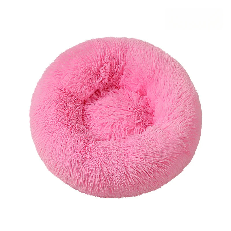 Calming Plush Donut Pet Bed – Ultra Soft Washable Bed for Cats & Small Dogs