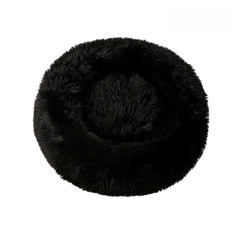 Calming Plush Donut Pet Bed – Ultra Soft Washable Bed for Cats & Small Dogs
