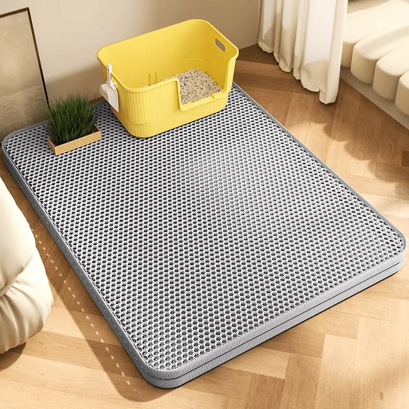 Waterproof Double Layer Cat Litter Mat – Traps Litter & Protects Floors