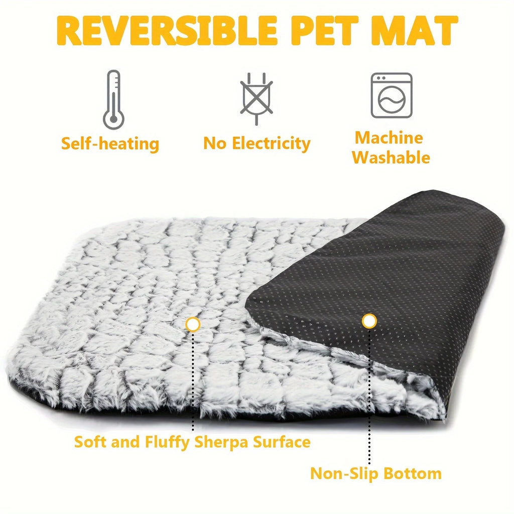 Self-Warming Pet Bed Mat – Washable Thermal Sleeping Pad for Cats & Dogs