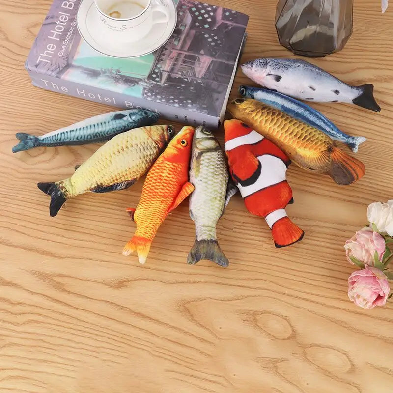 Interactive Catnip Fish Toy for Cats – Realistic Plush Fish Kick Toy, Soft Cat Chew & Hunting Toy for Indoor Cats