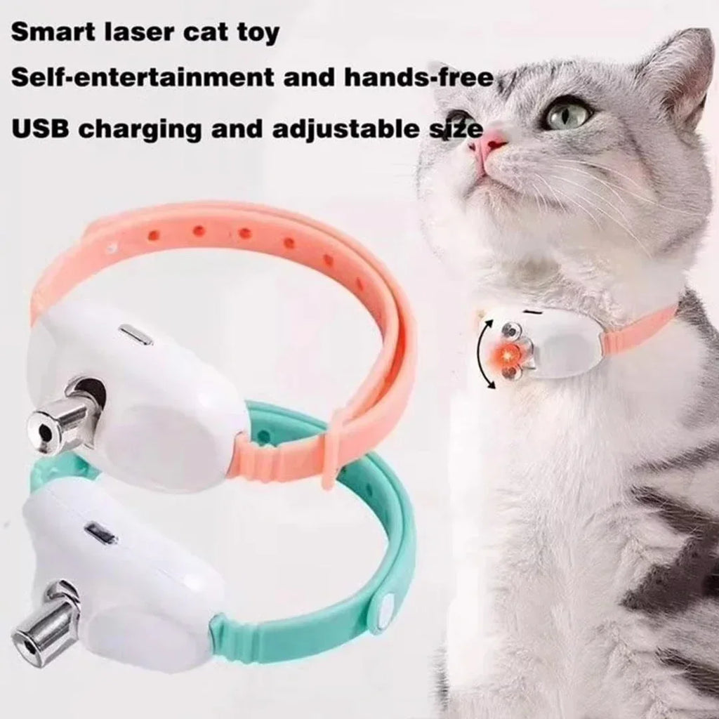 Wiederaufladbares Automatisches Laser-Katzenhalsband-Spielzeug – Interaktives Kätzchen-Übungsspielzeug