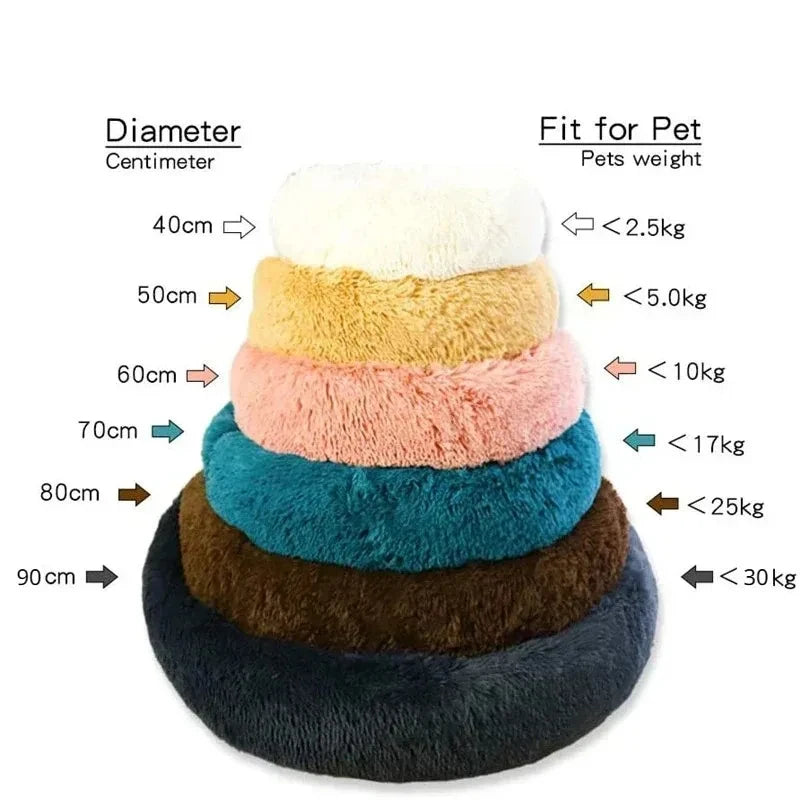 Calming Plush Donut Pet Bed – Ultra Soft Washable Bed for Cats & Small Dogs