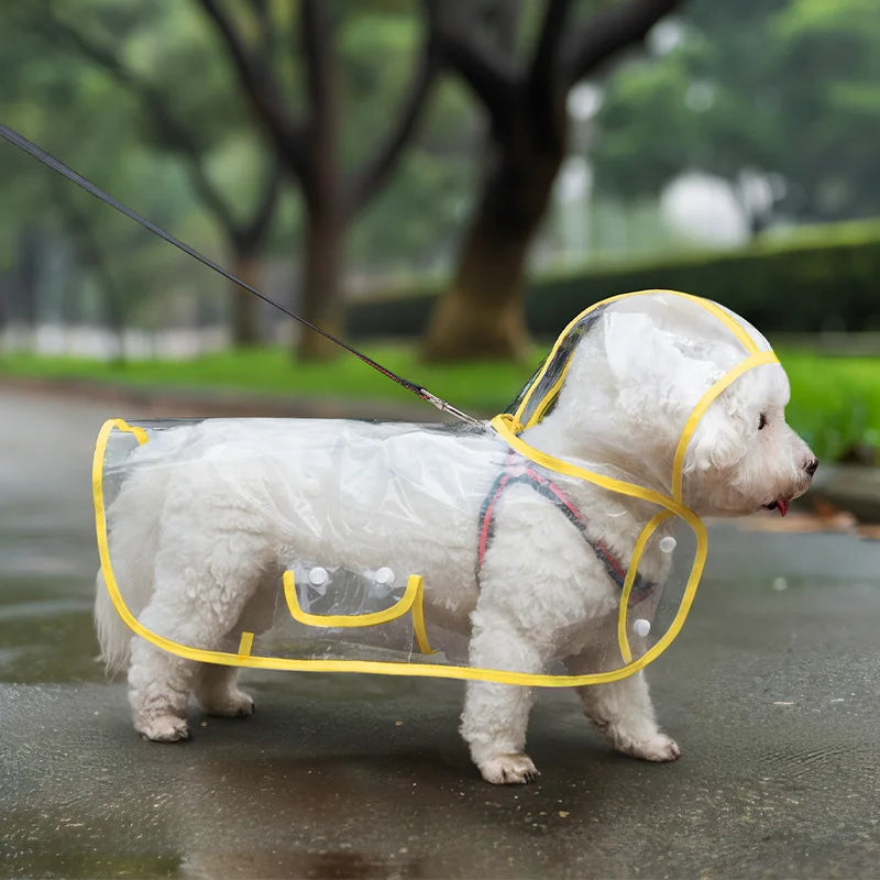 Transparent Waterproof Dog Raincoat with Hood | Lightweight Rain Jacket for Small & Medium Dogs