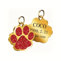 Placa de Identificación Personalizada con Huella de Pata para Mascotas – Chapa Metálica Antirrobo Grabada a Medida con Nombre y Número de Teléfono para Perros y Gatos