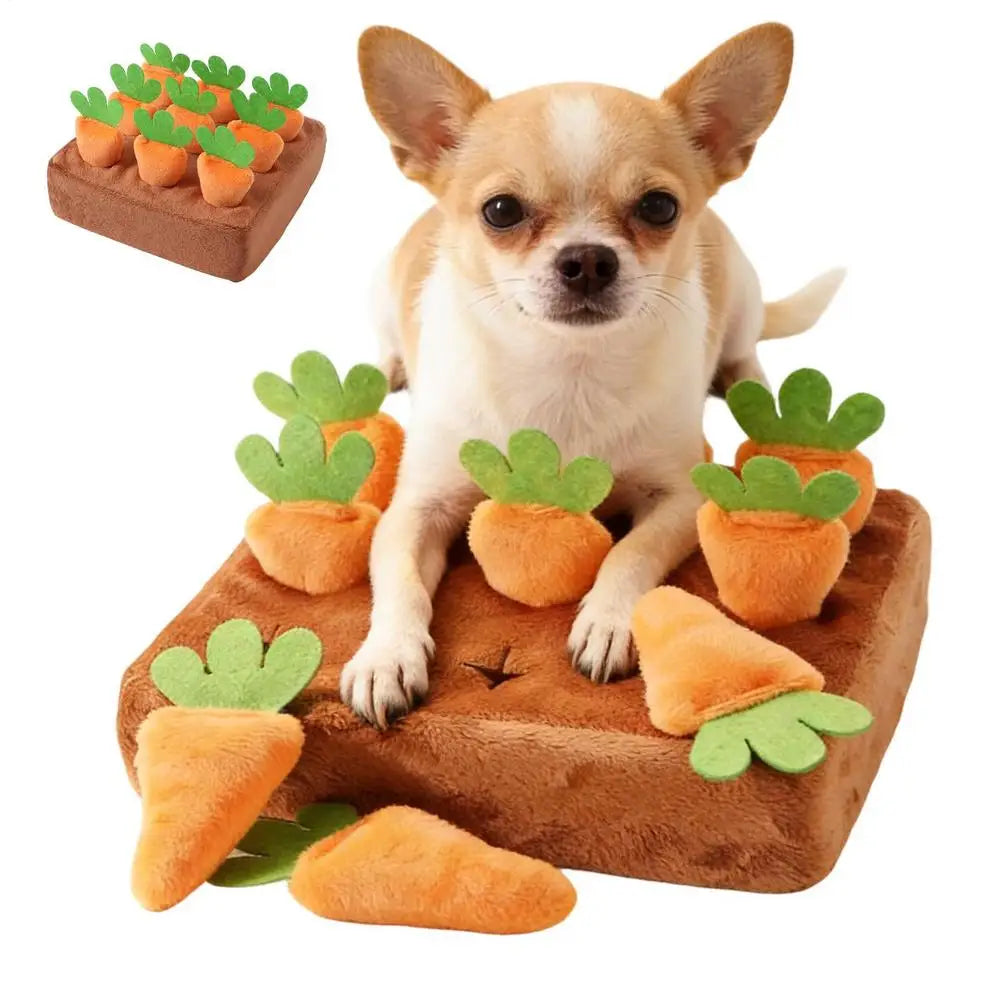 Dog Snuffle Mat with Carrots – Interactive Treat Puzzle & Slow Feeder