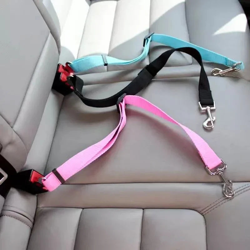 Adjustable Dog Car Seat Belt – Pet Safety Harness Leash for Cars