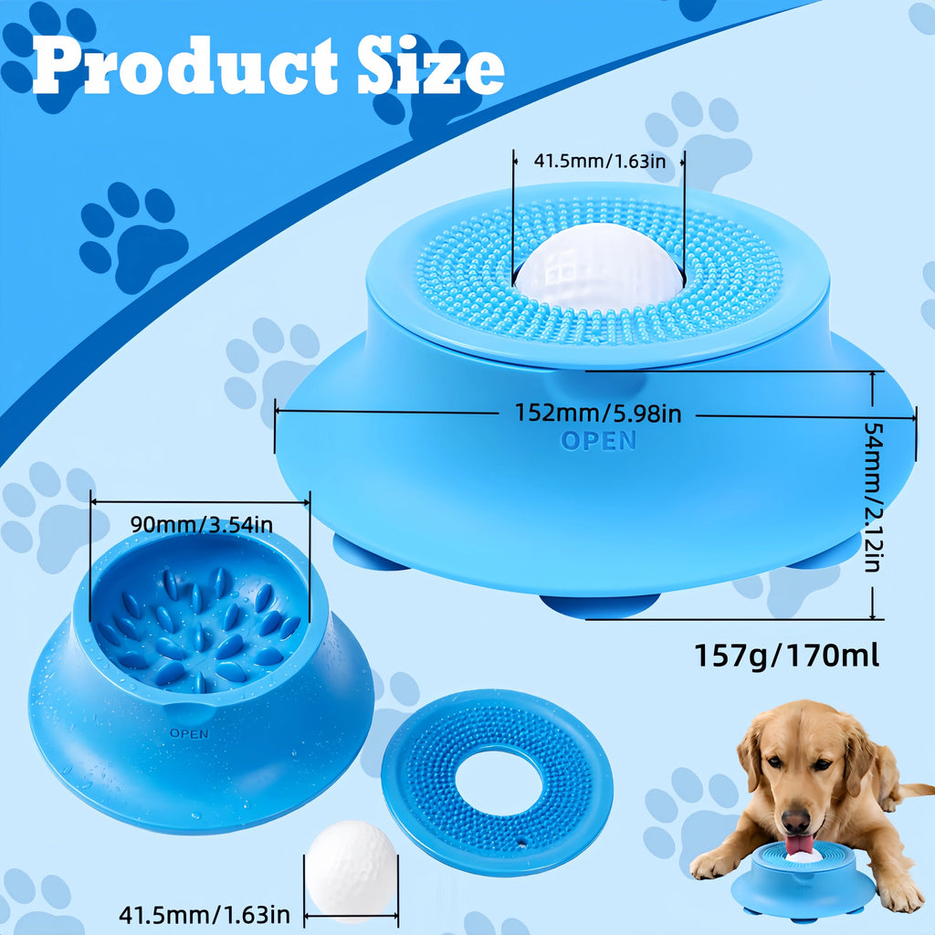 Silicone Slow Feeder Bowl for Dogs & Cats | Suction Cup Anti-Gulp Pet Bowl