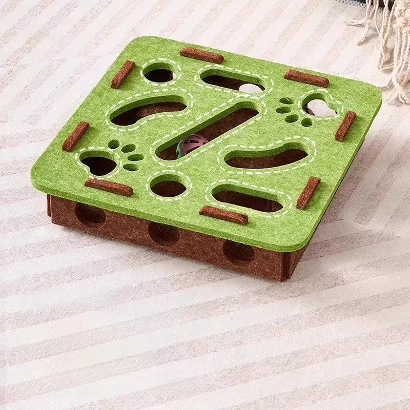 Interactive Cat Puzzle Toy – Felt Puzzle Box for Indoor Cats