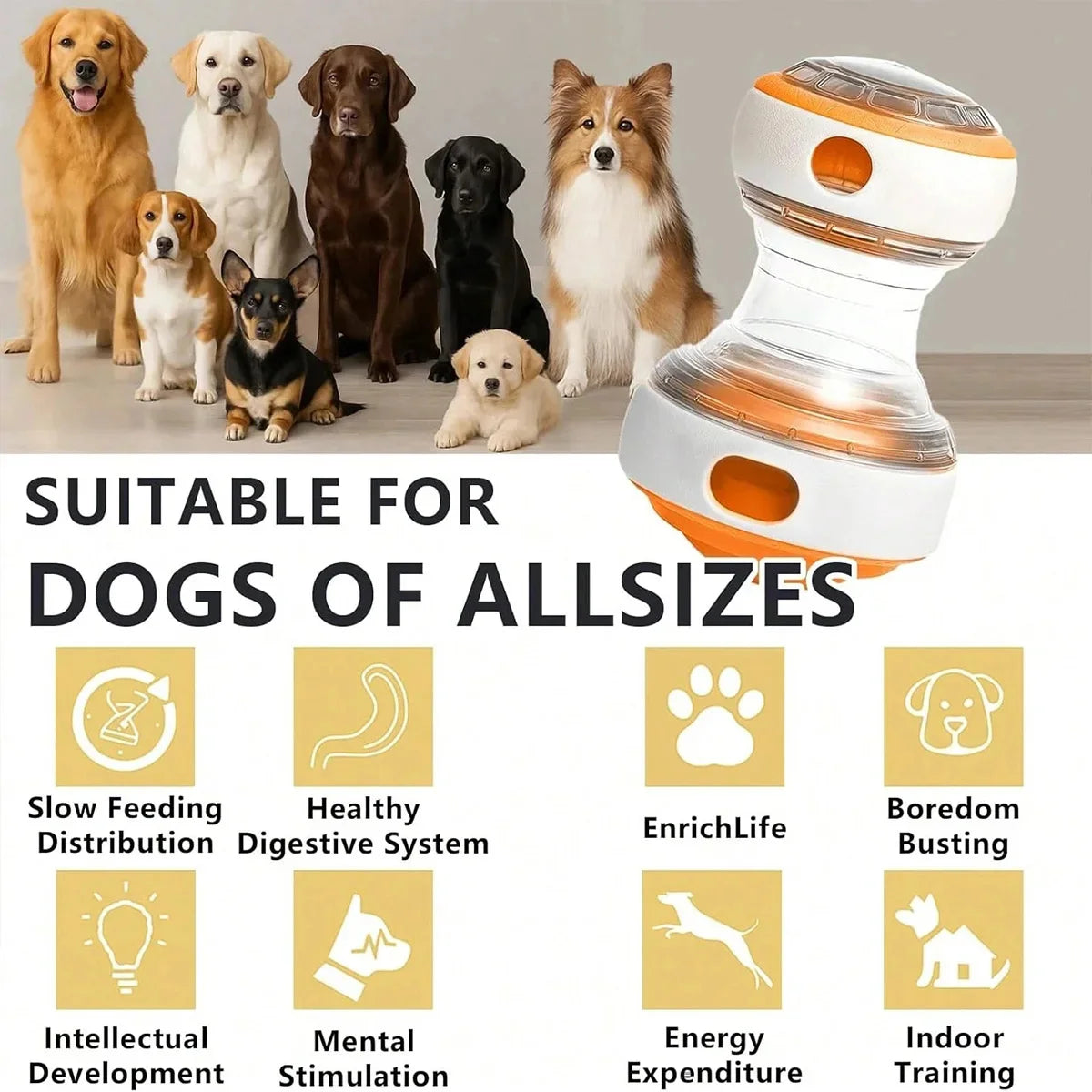 Interactive Dog Treat Dispenser Ball – Puzzle Slow Feeder Toy