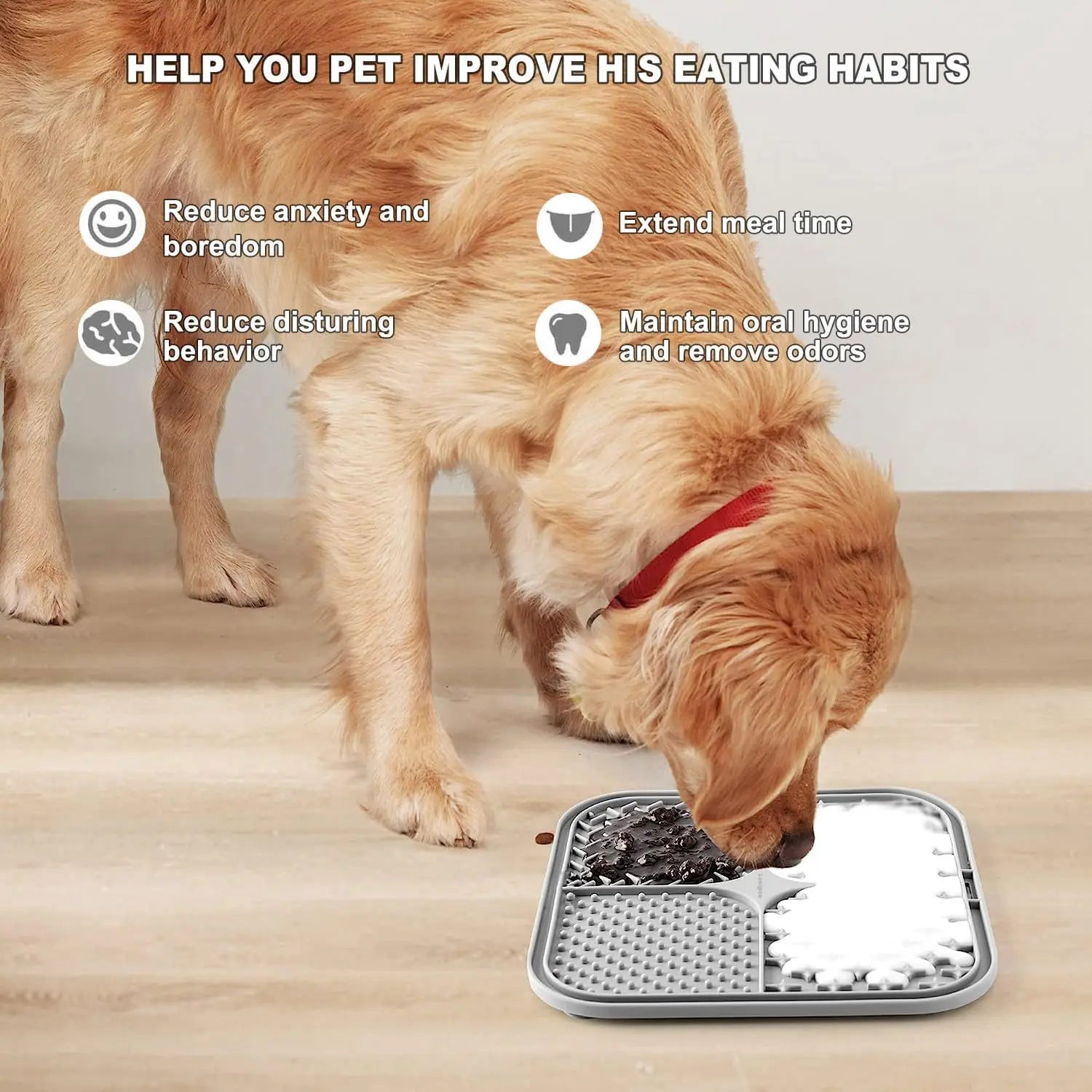 Premium Silicone Lick Mat | Slow Feeder & Grooming Mat for Dogs & Cats