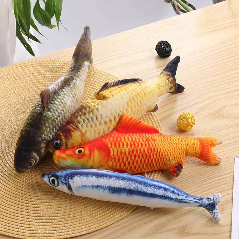 Interactive Catnip Fish Toy for Cats – Realistic Plush Fish Kick Toy, Soft Cat Chew & Hunting Toy for Indoor Cats