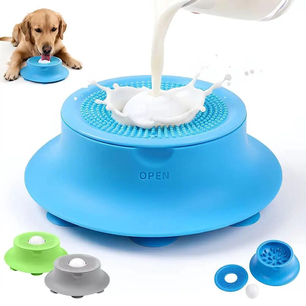 Silicone Slow Feeder Bowl for Dogs & Cats | Suction Cup Anti-Gulp Pet Bowl