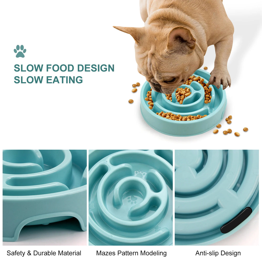 Slow Feeder Dog Bowl – Anti-Gulping Puzzle Bowl for Small & Medium Dogs
