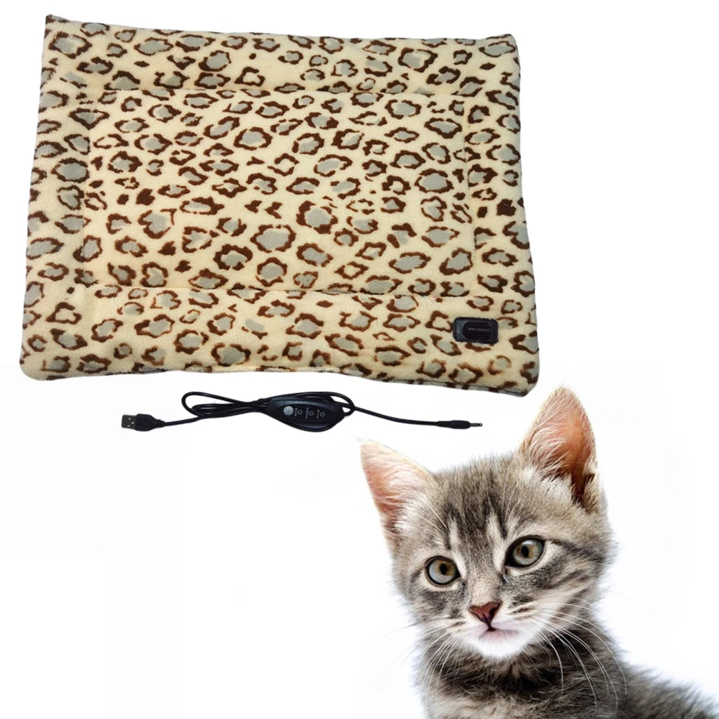 Electric Pet Heating Pad – Waterproof Heated Bed Mat for Dogs & Cats | Adjustable Temperature