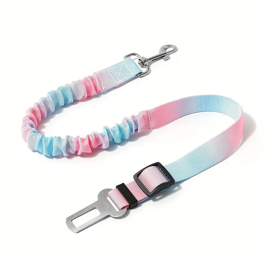 Tie-Dye Adjustable Dog Car Seat Belt Safety Leash