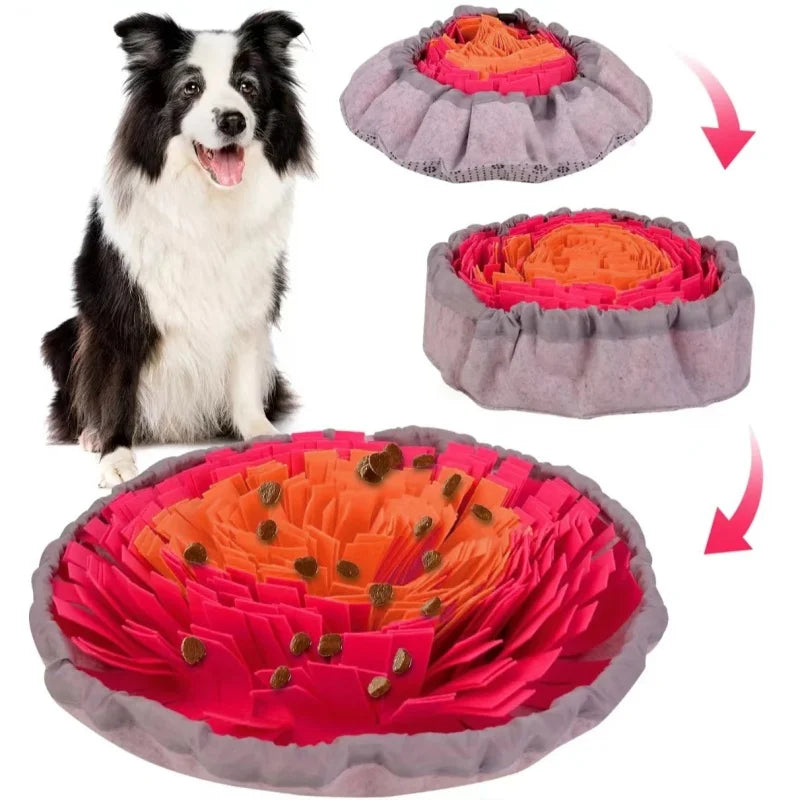Dog Snuffle Mat Bowl – Slow Feeder Puzzle Toy for Treat Training