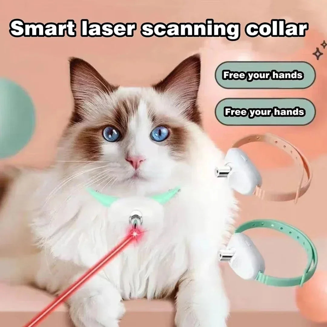 Wiederaufladbares Automatisches Laser-Katzenhalsband-Spielzeug – Interaktives Kätzchen-Übungsspielzeug