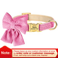 Personalisiertes Hundehalsband mit Schleife – Individuell graviertes Tier-ID-Halsband für kleine & mittelgroße Hunde, verstellbares Welpenhalsband