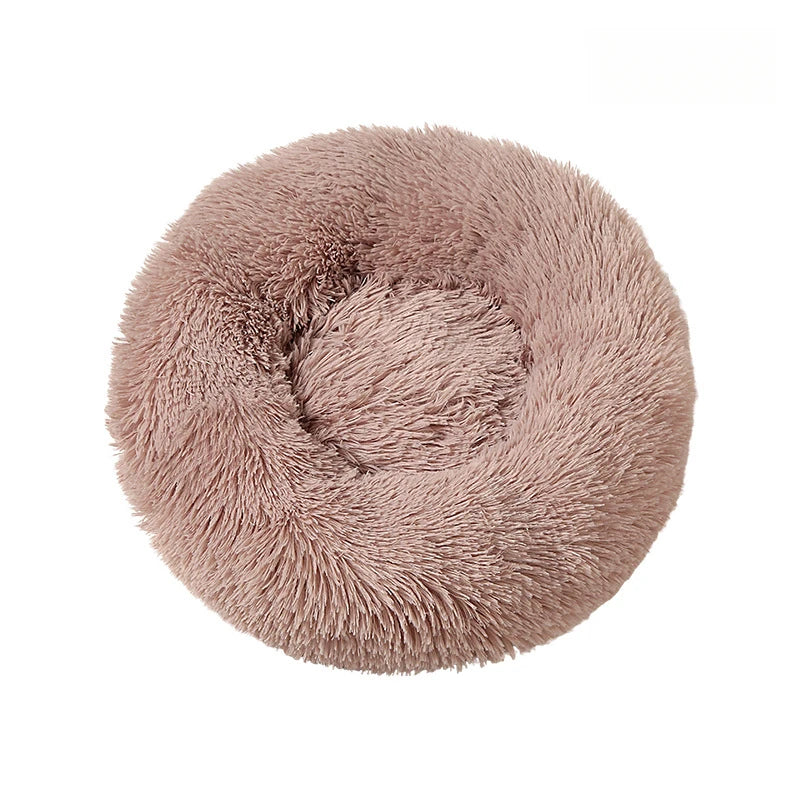 Calming Plush Donut Pet Bed – Ultra Soft Washable Bed for Cats & Small Dogs