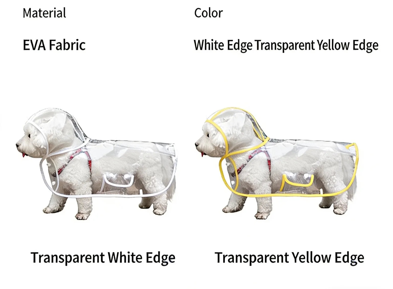 Transparent Waterproof Dog Raincoat with Hood | Lightweight Rain Jacket for Small & Medium Dogs