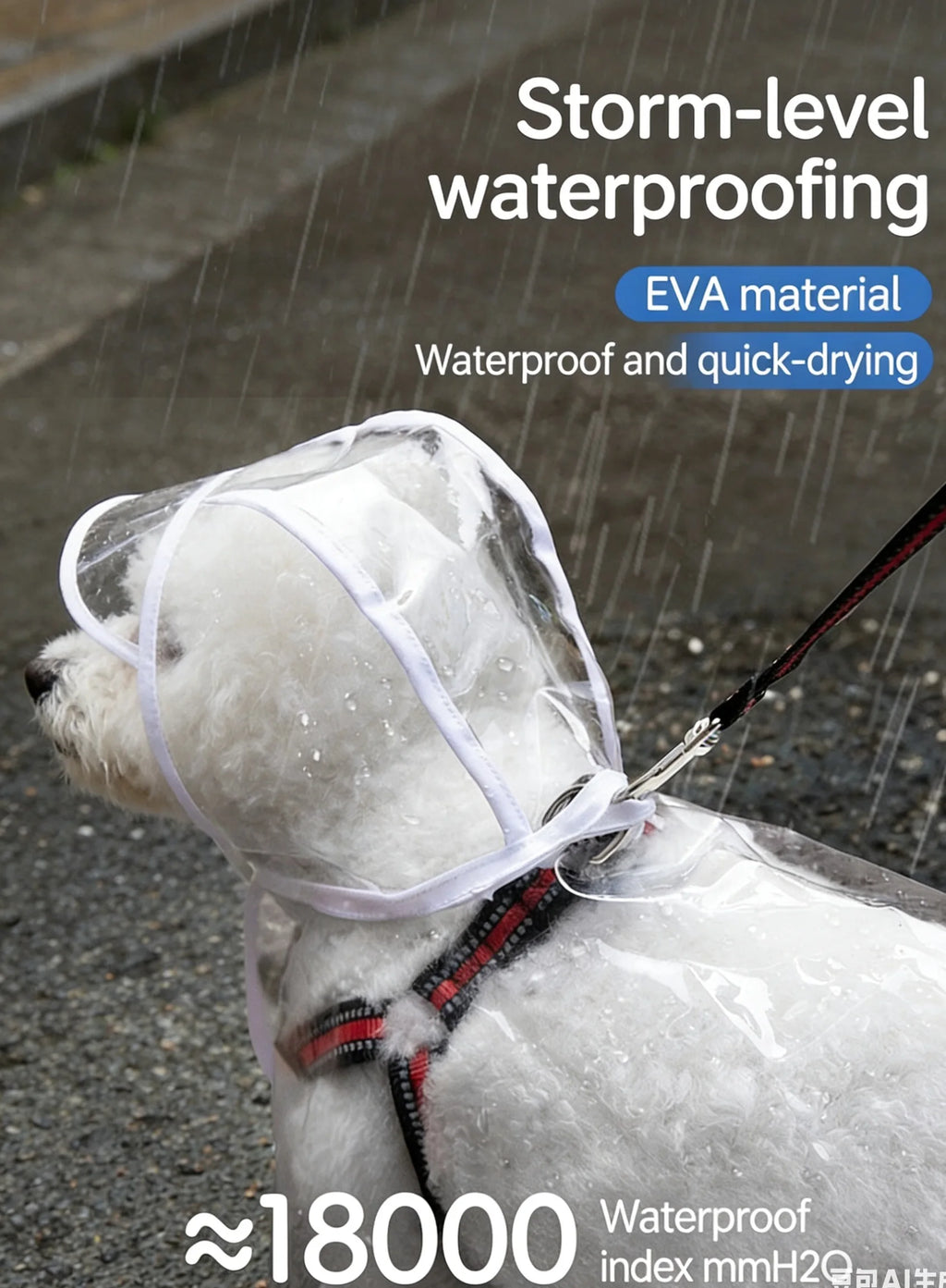 Transparent Waterproof Dog Raincoat with Hood | Lightweight Rain Jacket for Small & Medium Dogs
