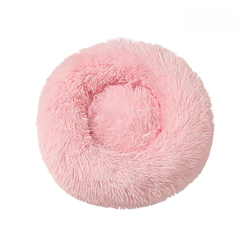 Calming Plush Donut Pet Bed – Ultra Soft Washable Bed for Cats & Small Dogs