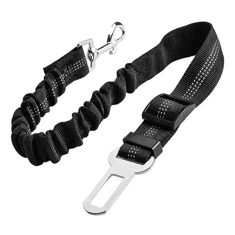 Adjustable Dog Car Safety Seat Belt with Shock Absorbing Bungee