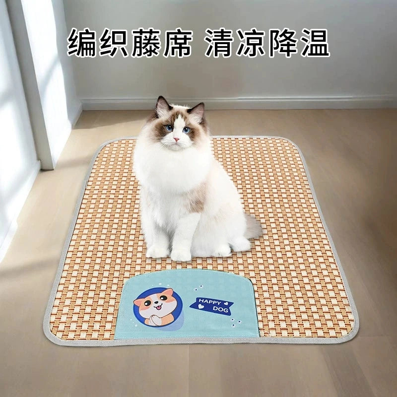 Breathable Cooling Pet Mat | Natural Summer Sleeping Pad for Cats & Small Dogs