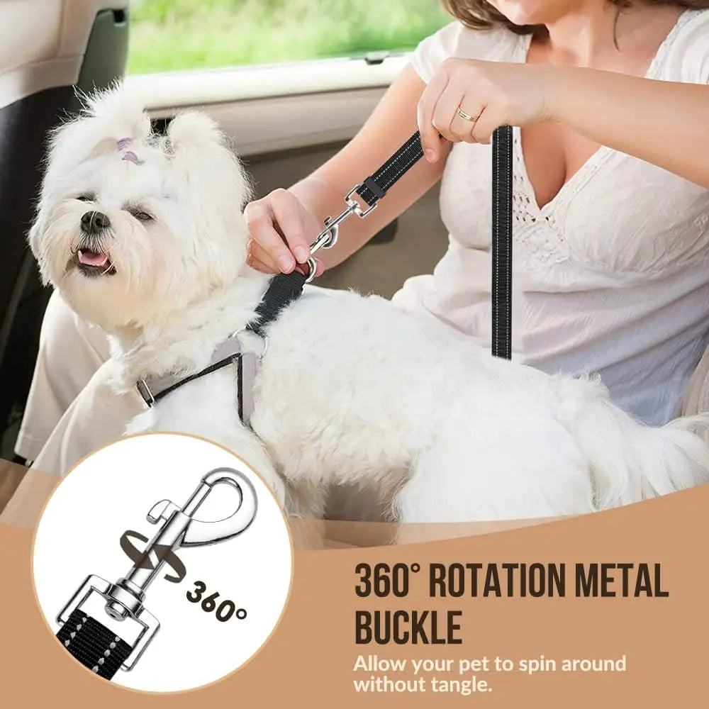 Shock-Absorbing Dog Car Seat Belt Restraint