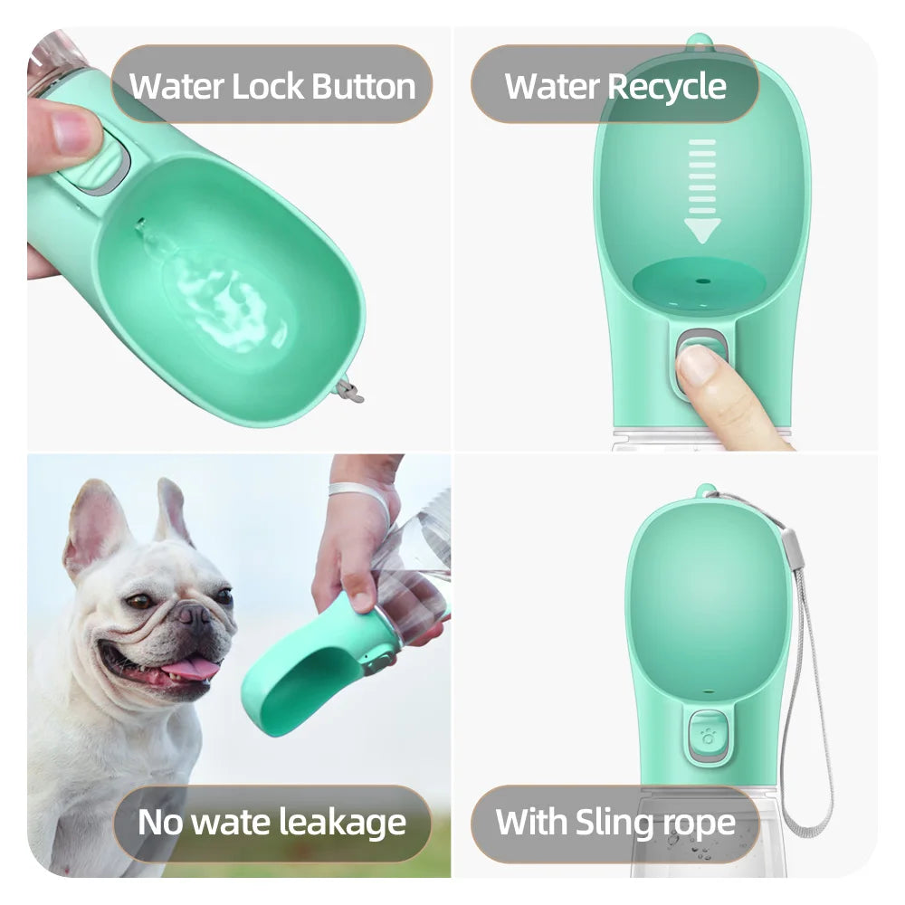 Portable Leakproof Dog Water Bottle for Walks & Travel