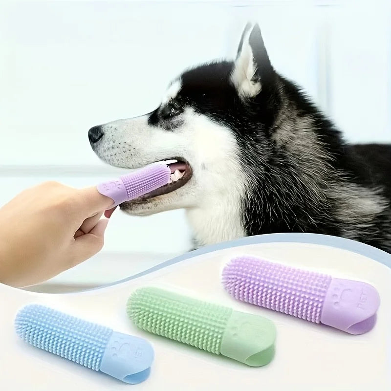 Silicone Finger Pet Toothbrush – 360° Dog & Cat Teeth Cleaning Brush