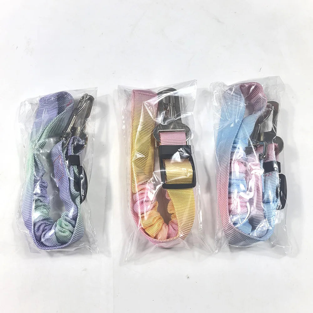 Tie-Dye Adjustable Dog Car Seat Belt Safety Leash