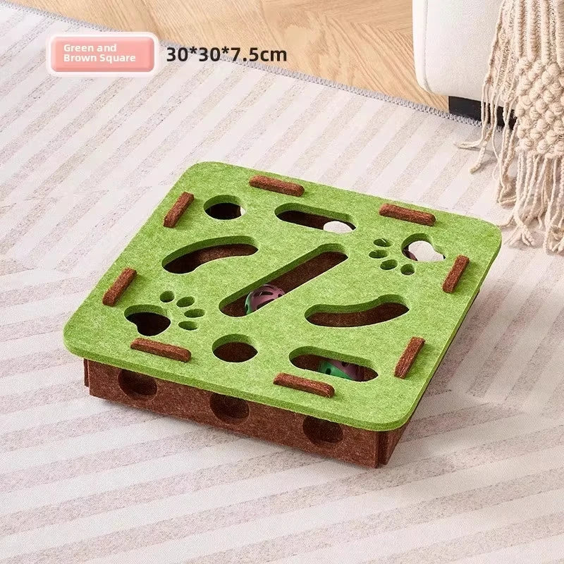 Interactive Cat Puzzle Toy – Felt Puzzle Box for Indoor Cats