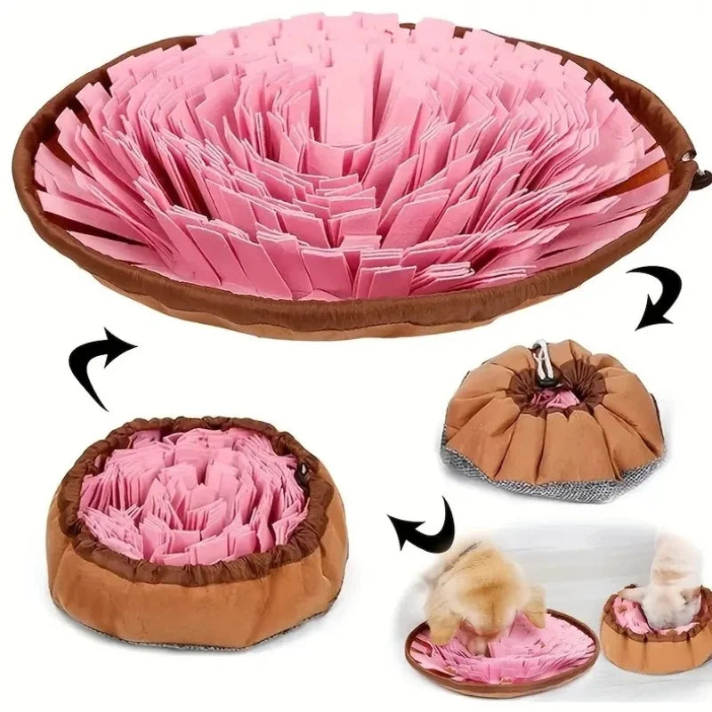 Dog Snuffle Mat Bowl – Slow Feeder Puzzle Toy for Treat Training