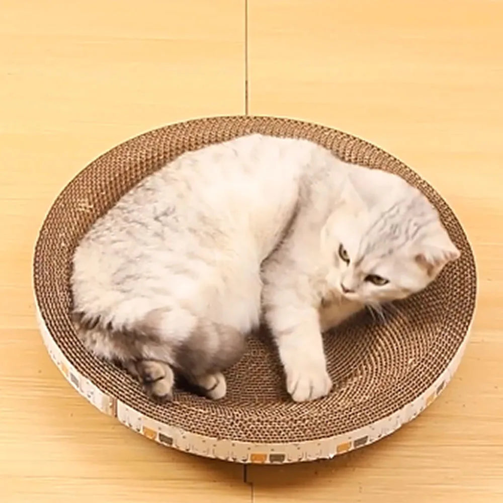 Rundes Katzenkratzbett aus Wellpappe – Robustes Kratzbrett & Lounge für Katzen im Innenbereich