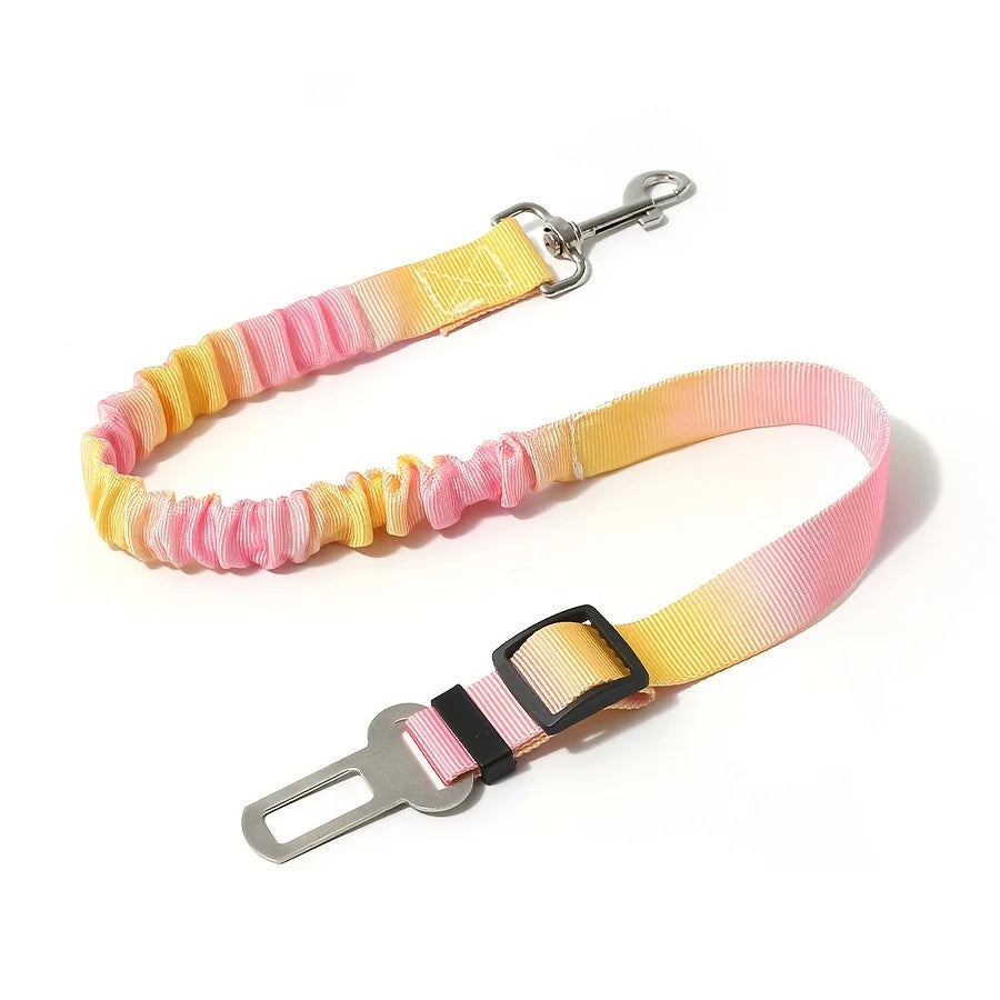 Tie-Dye Adjustable Dog Car Seat Belt Safety Leash