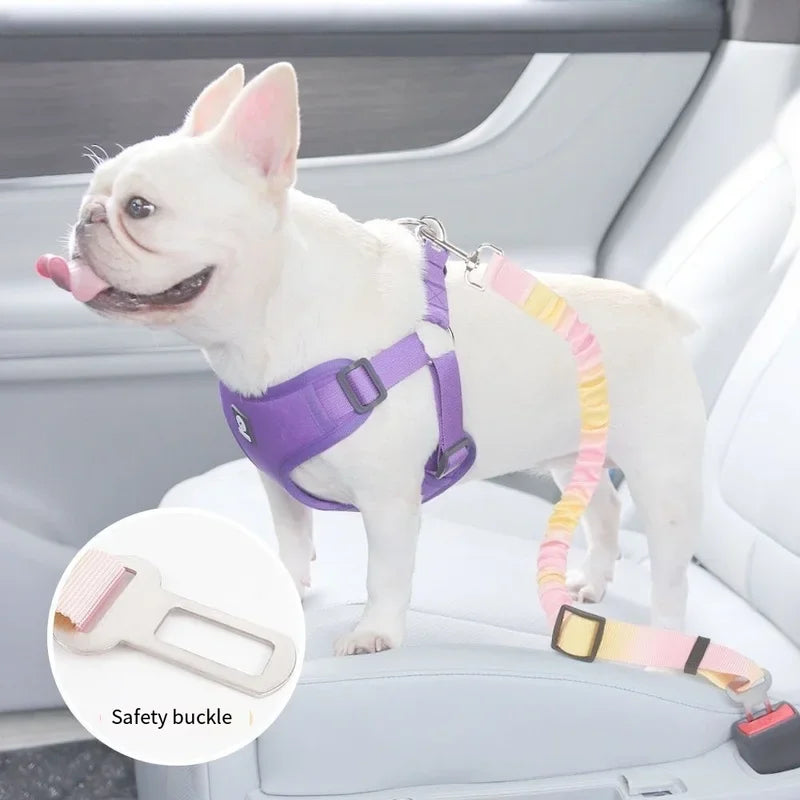 Tie-Dye Adjustable Dog Car Seat Belt Safety Leash