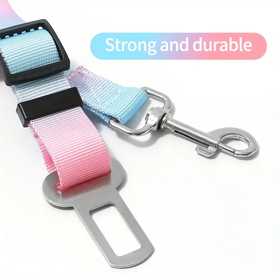 Tie-Dye Adjustable Dog Car Seat Belt Safety Leash