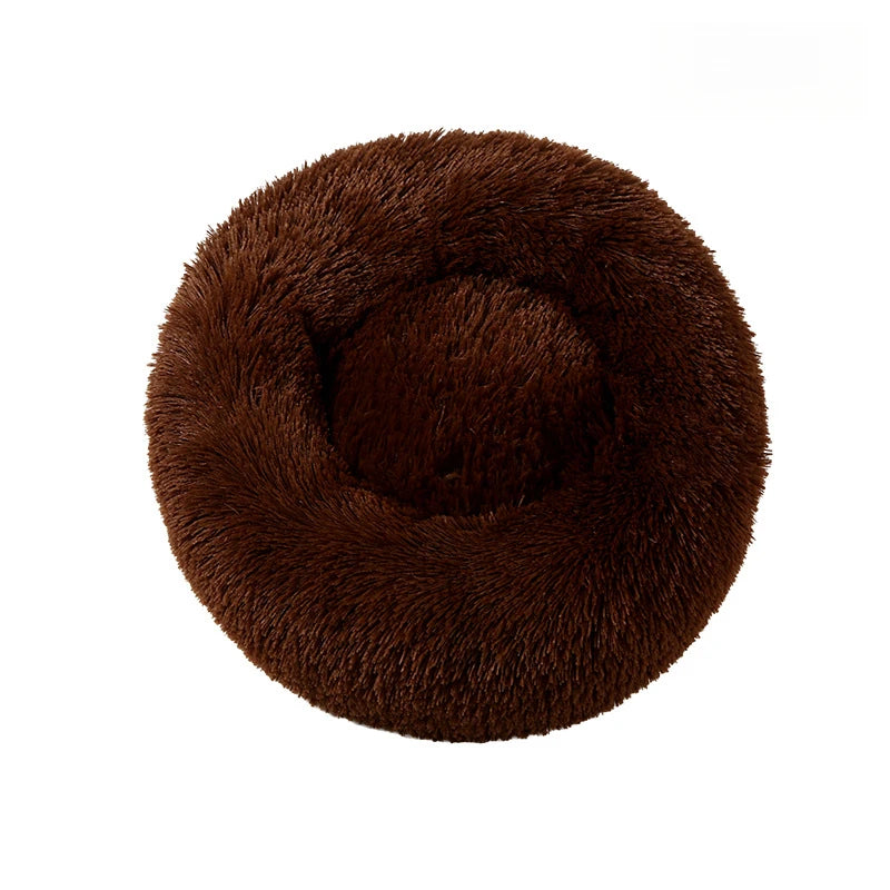 Calming Plush Donut Pet Bed – Ultra Soft Washable Bed for Cats & Small Dogs