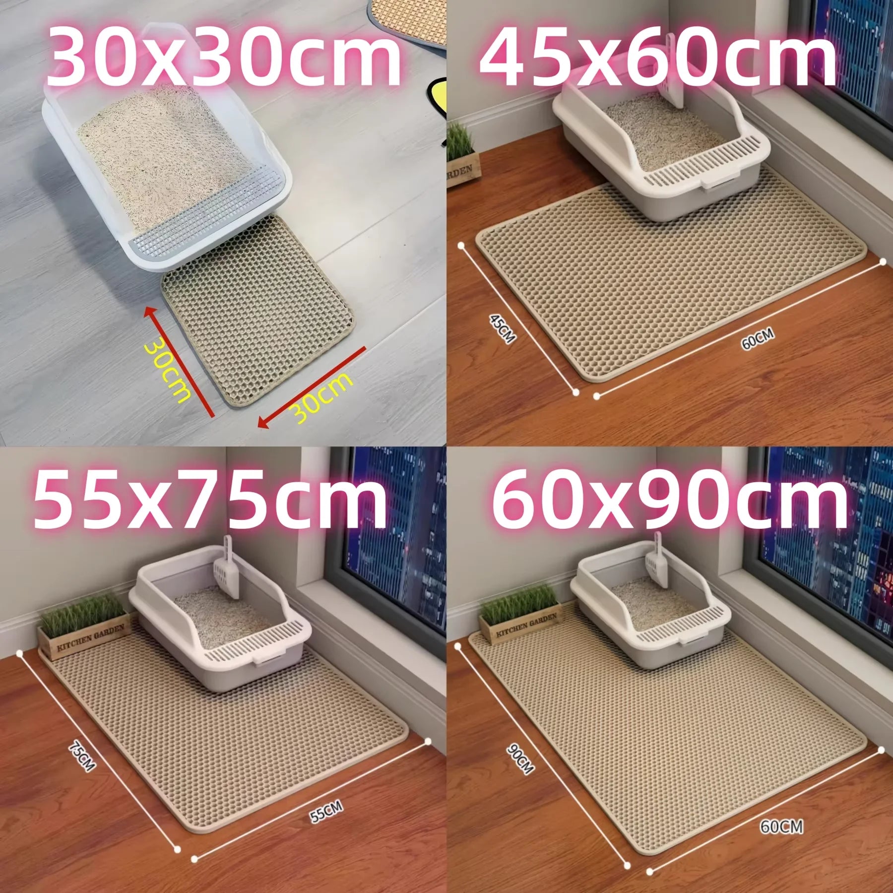 Waterproof Double Layer Cat Litter Mat – Traps Litter & Protects Floors