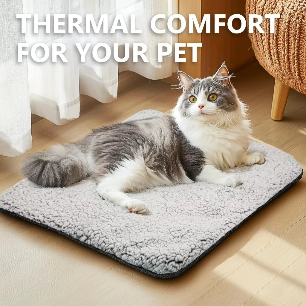 Self-Warming Pet Mat – Thermal Heat-Reflective Bed for Dogs & Cats | Washable Cushion